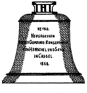 Die im Jahr 1858 von der Firma Henschel gegossene Glocke.